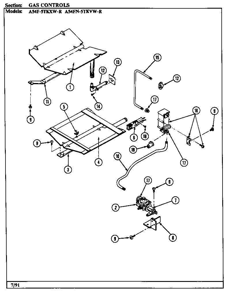 Admiral A54F-5TKXW-R control system diagram