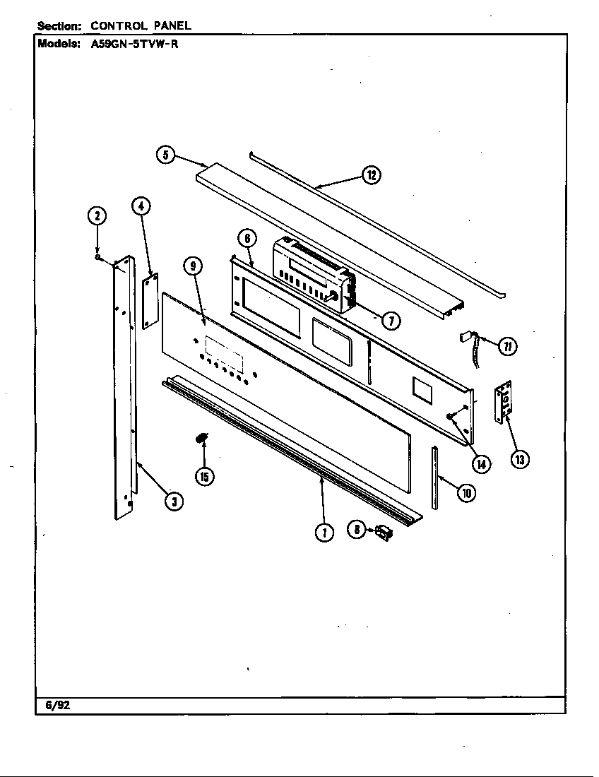 Admiral A59GN-5TVW-R control panel (a59gn-5tvw-r) (a59gn-5tvw-r) diagram