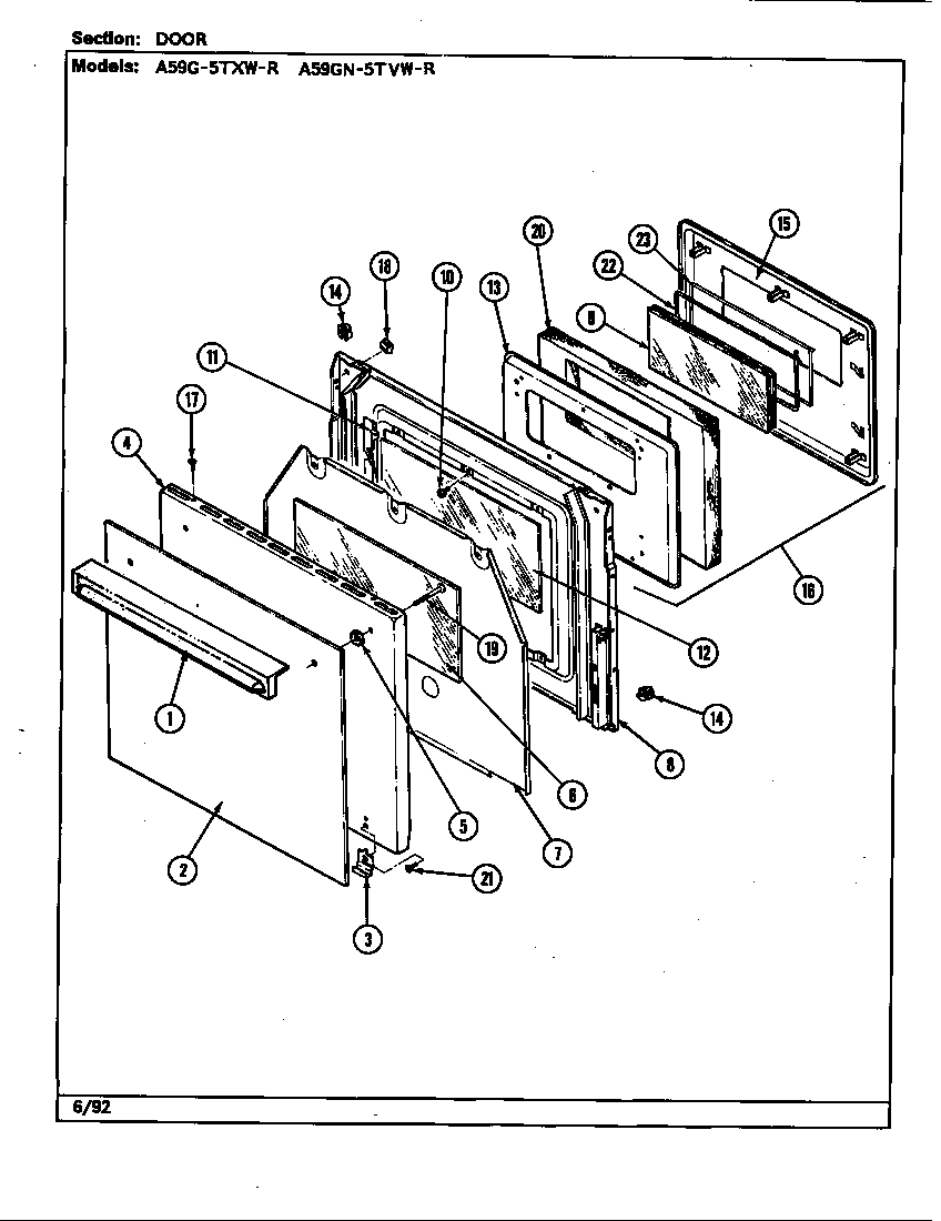 Admiral A59GN-5TVW-R door diagram