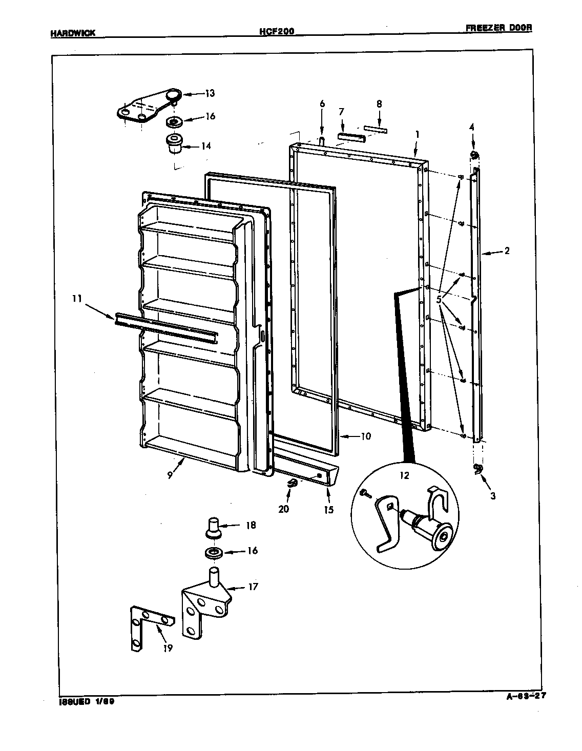 Hardwick HCF200/8V020 freezer door diagram