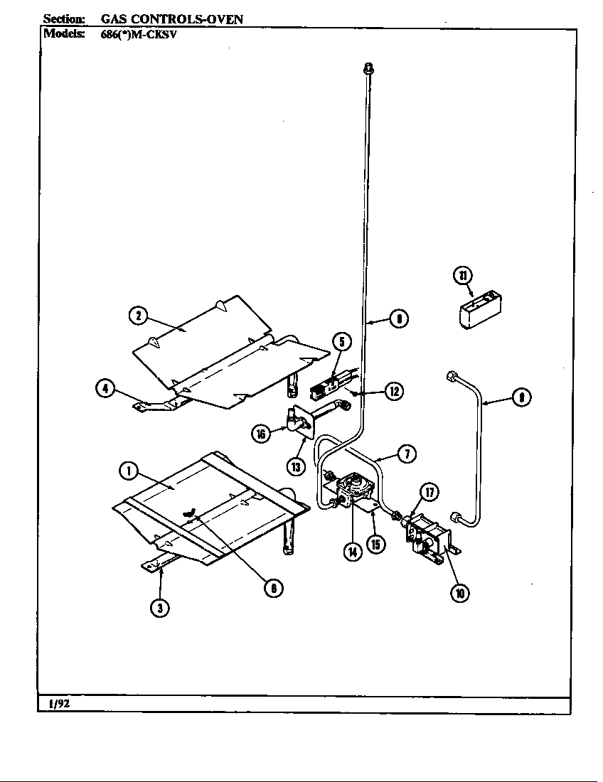 Admiral 686WM-CKSV control system (oven) diagram