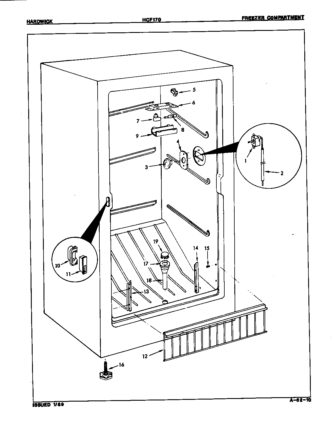 Hardwick HCF170/8V019 freezer compartment diagram