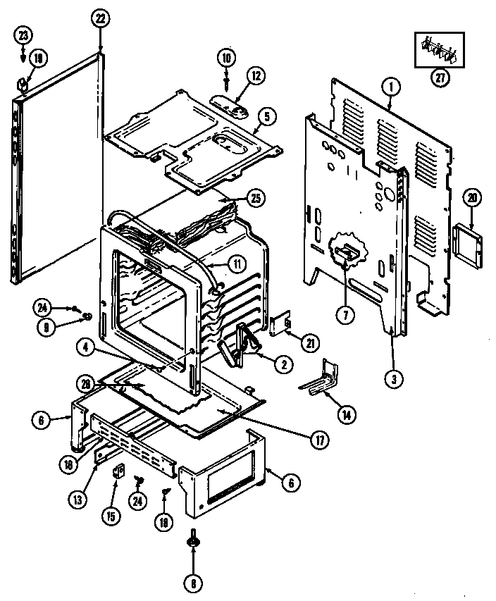 Maytag GV3531WUA body diagram