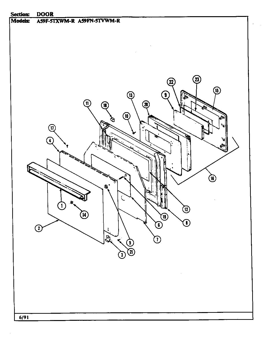 Admiral A59FN-5TVWM-R door diagram
