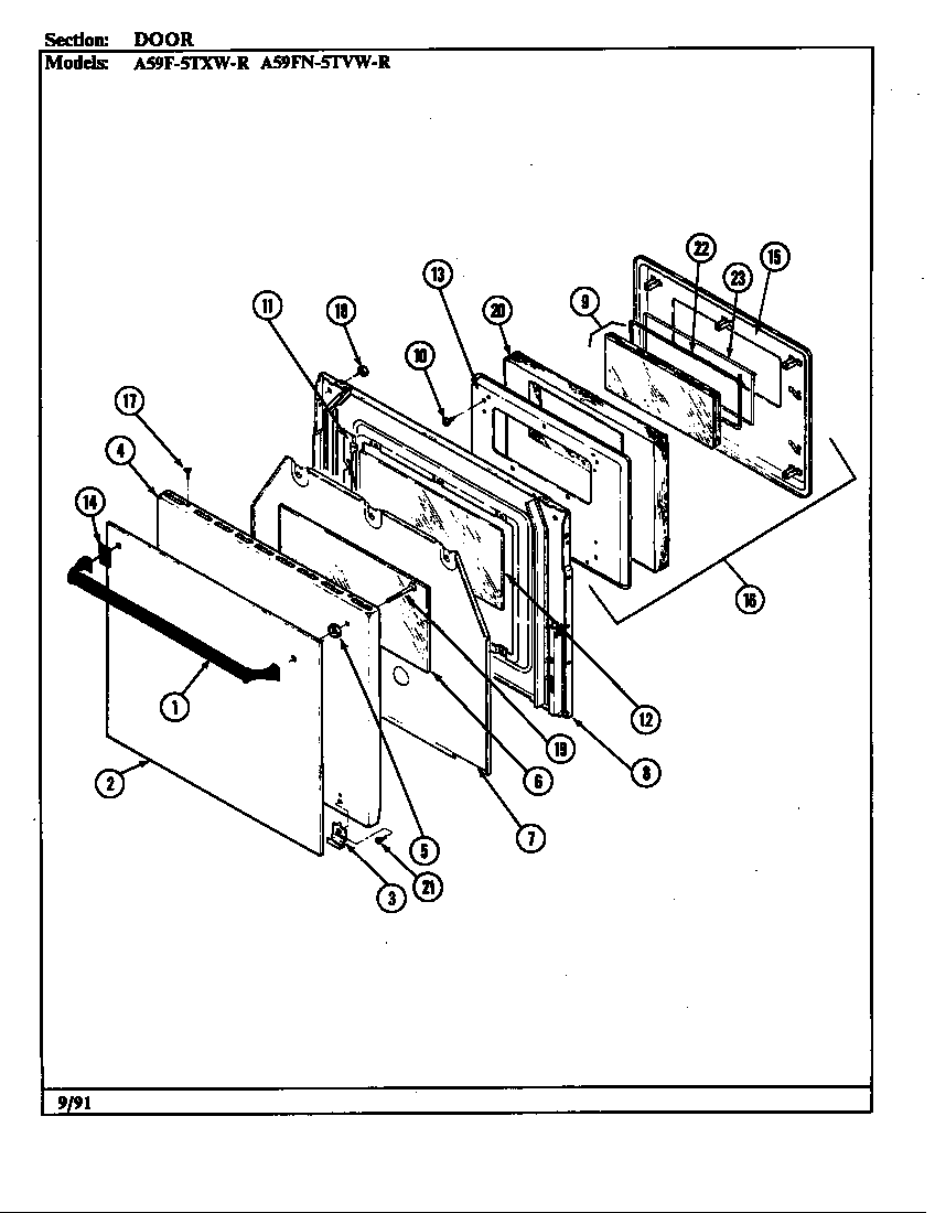 Admiral A59FN-5TVW-R door diagram