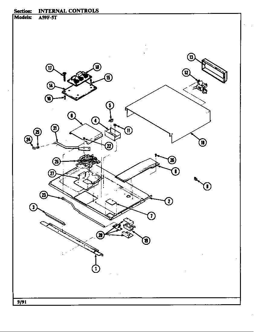 Admiral A59FN-5TVW-R internal controls diagram