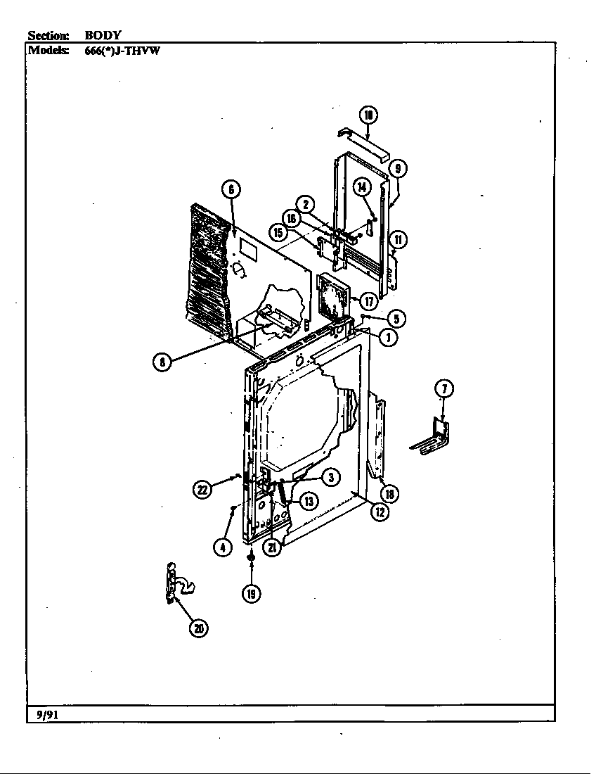 Admiral 666AJ-THVW body diagram