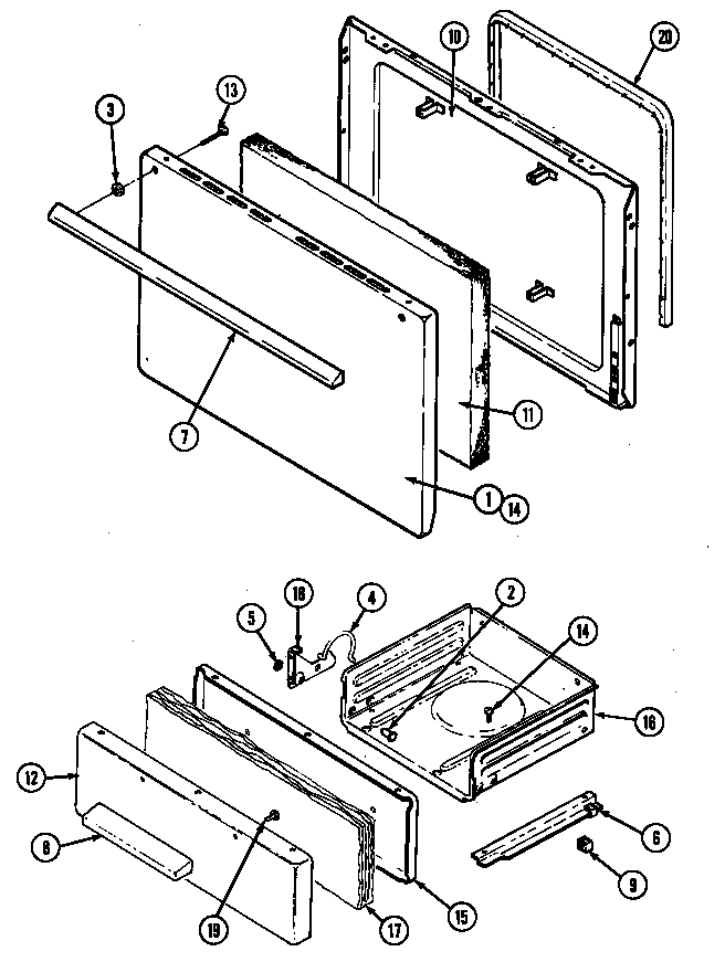Admiral A3120SRALT doordrawer diagram