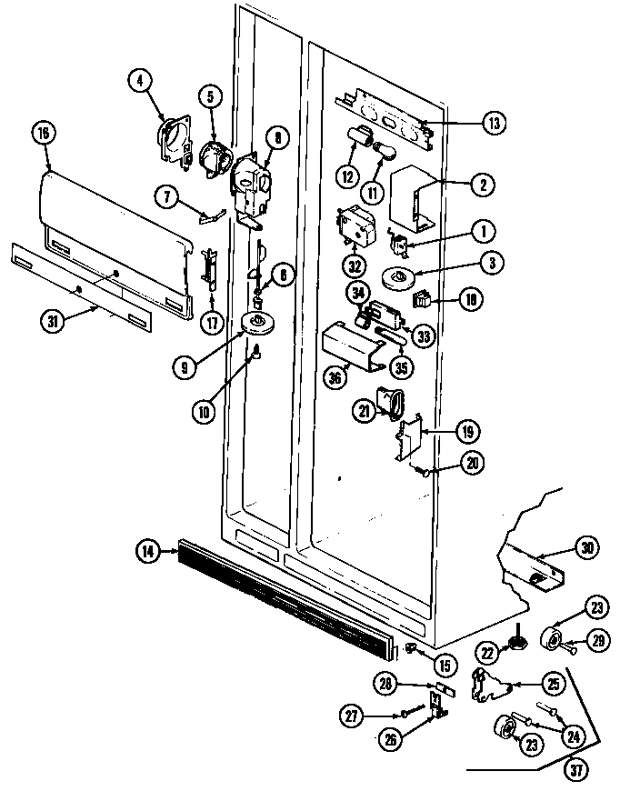 Jenn-Air JRS228W fresh food compartment diagram
