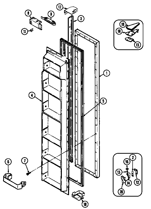 Jenn-Air JRS228W freezer door diagram