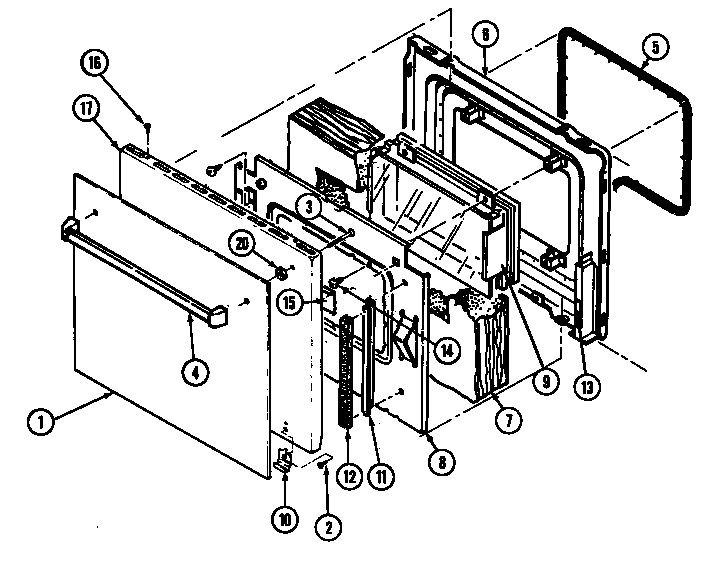 Admiral A9875VRV door diagram