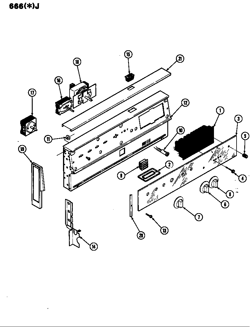 Admiral 666WJ-ESVW control panel diagram