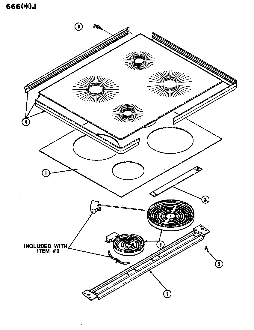 Admiral 666WJ-ESVW top assy. diagram