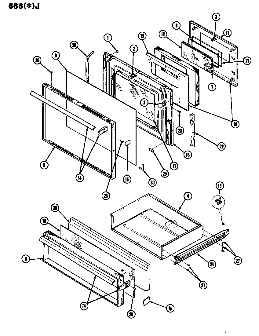 Admiral 666WJ-ESVW door diagram