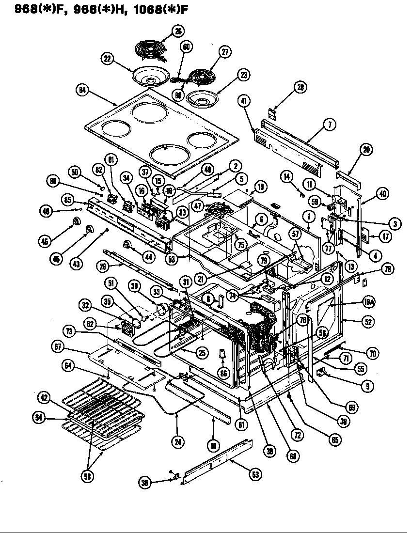 Admiral 1068F-CZ body diagram