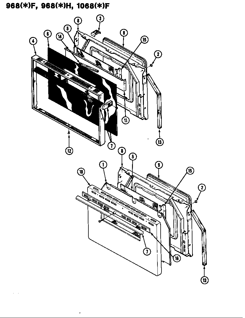 Admiral 1068F-CZ door diagram
