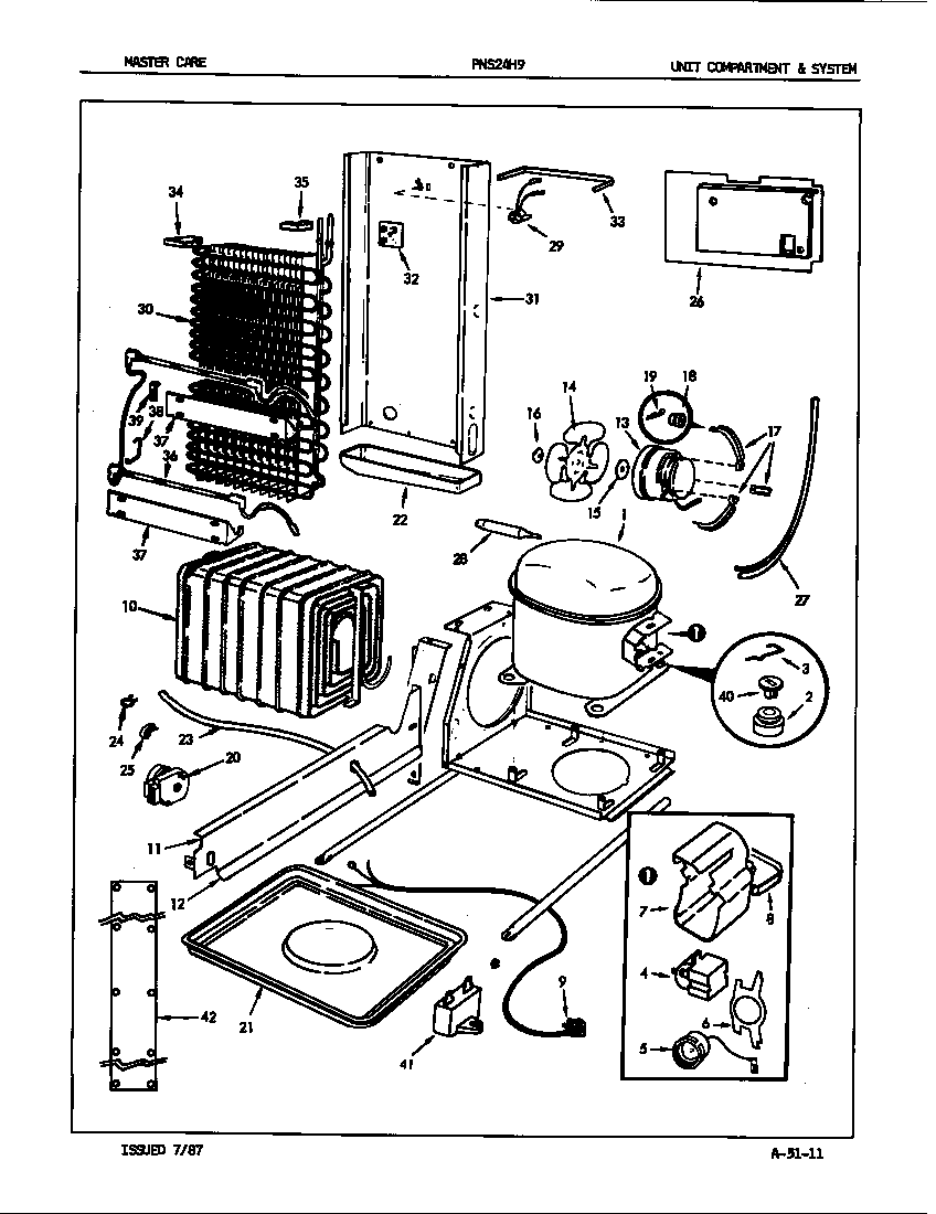 Admiral PNS24H9/7L49A unit compartment & system diagram