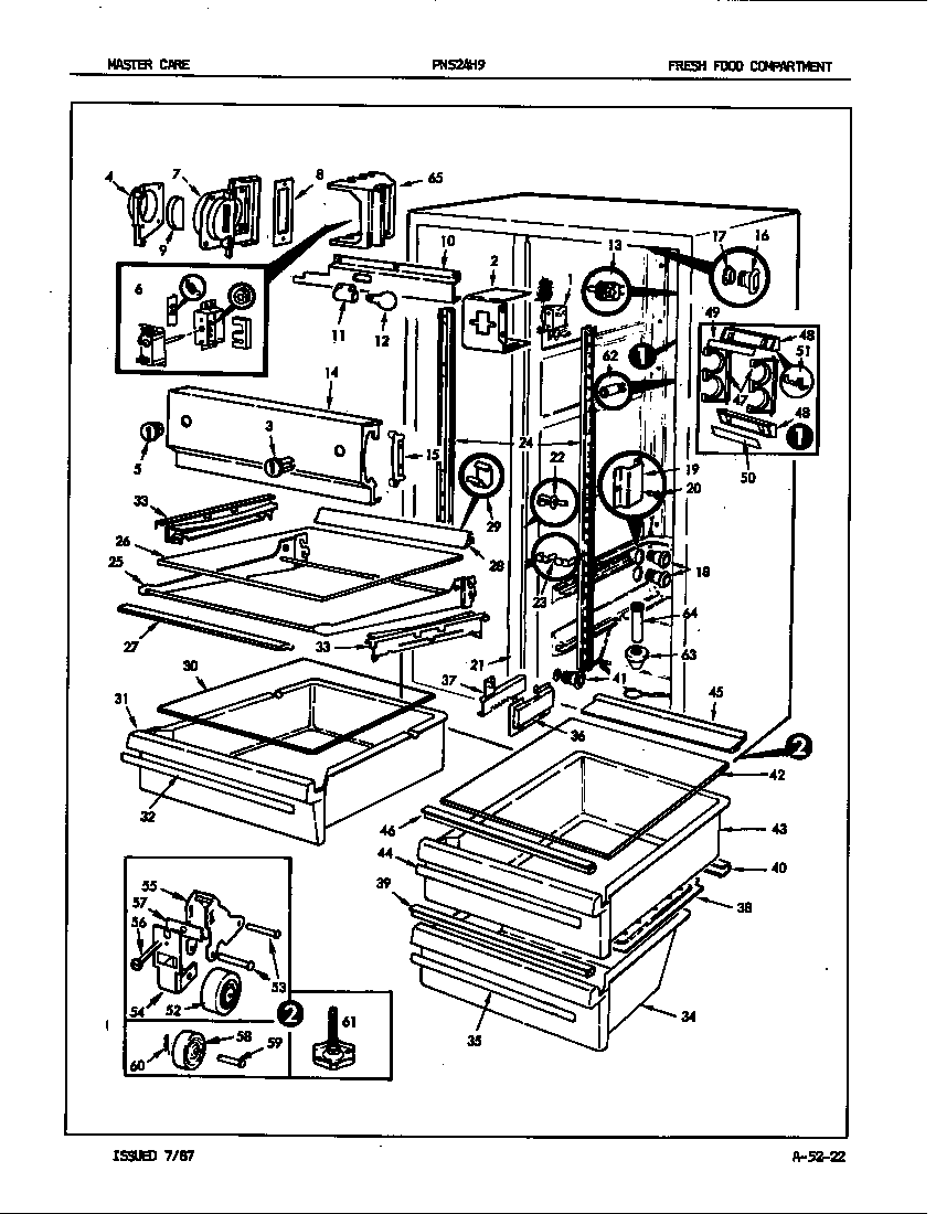 Admiral PNS24H9/7L49A fresh food compartment diagram