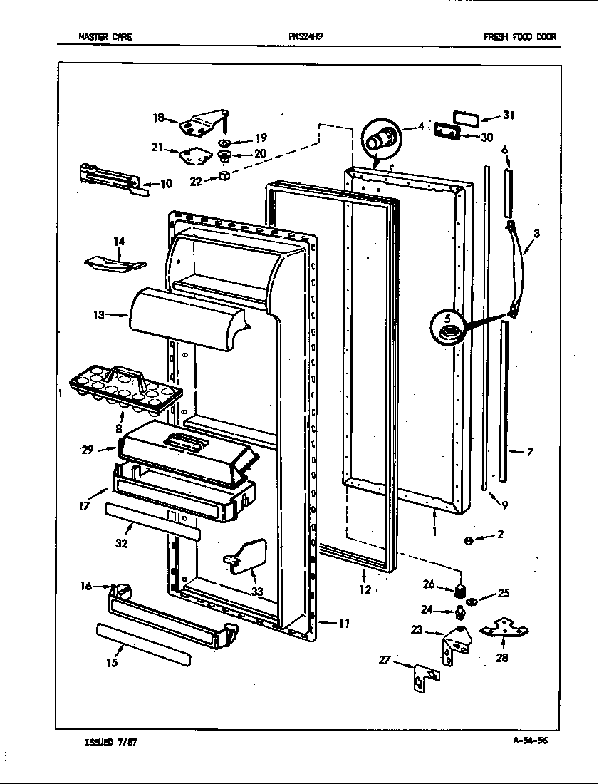 Admiral PNS24H9/7L49A fresh food door diagram