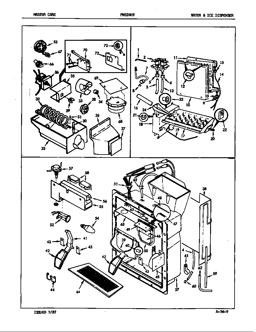 Admiral PNS24H9/7L49A water & ice dispenser diagram