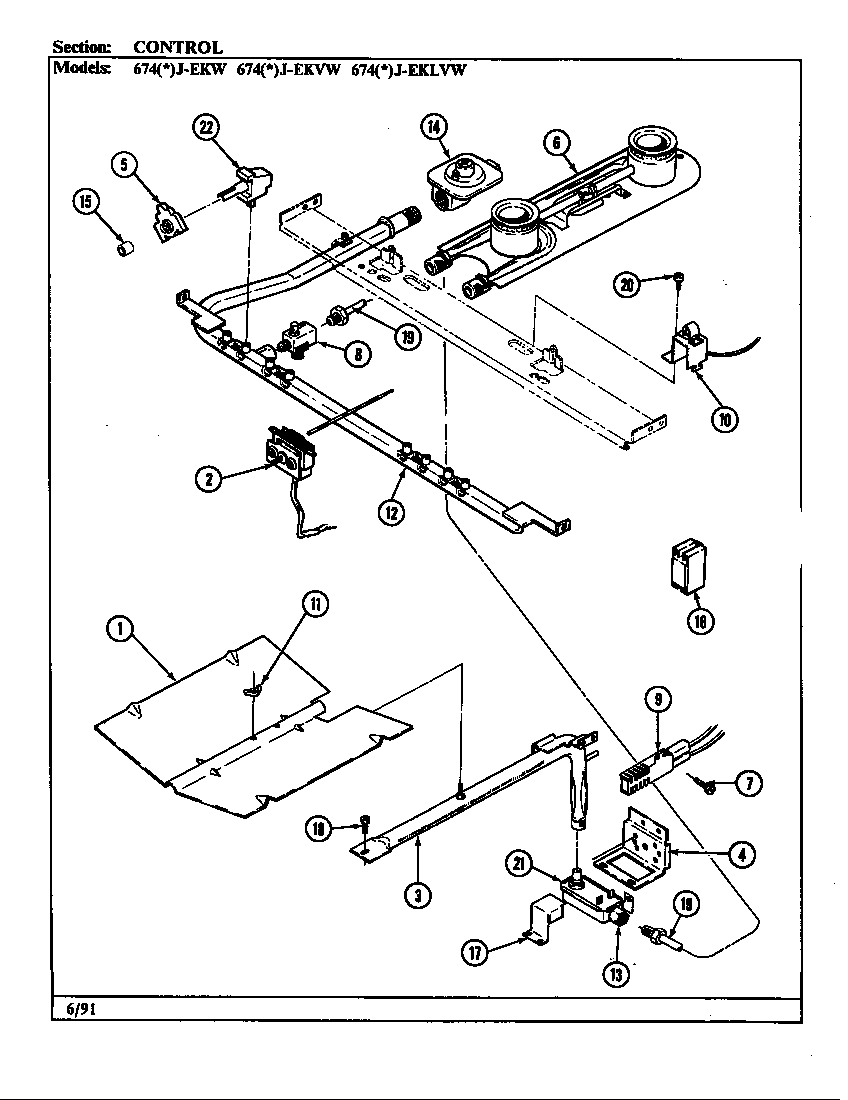 Admiral 674WJ-EKLVW oven diagram