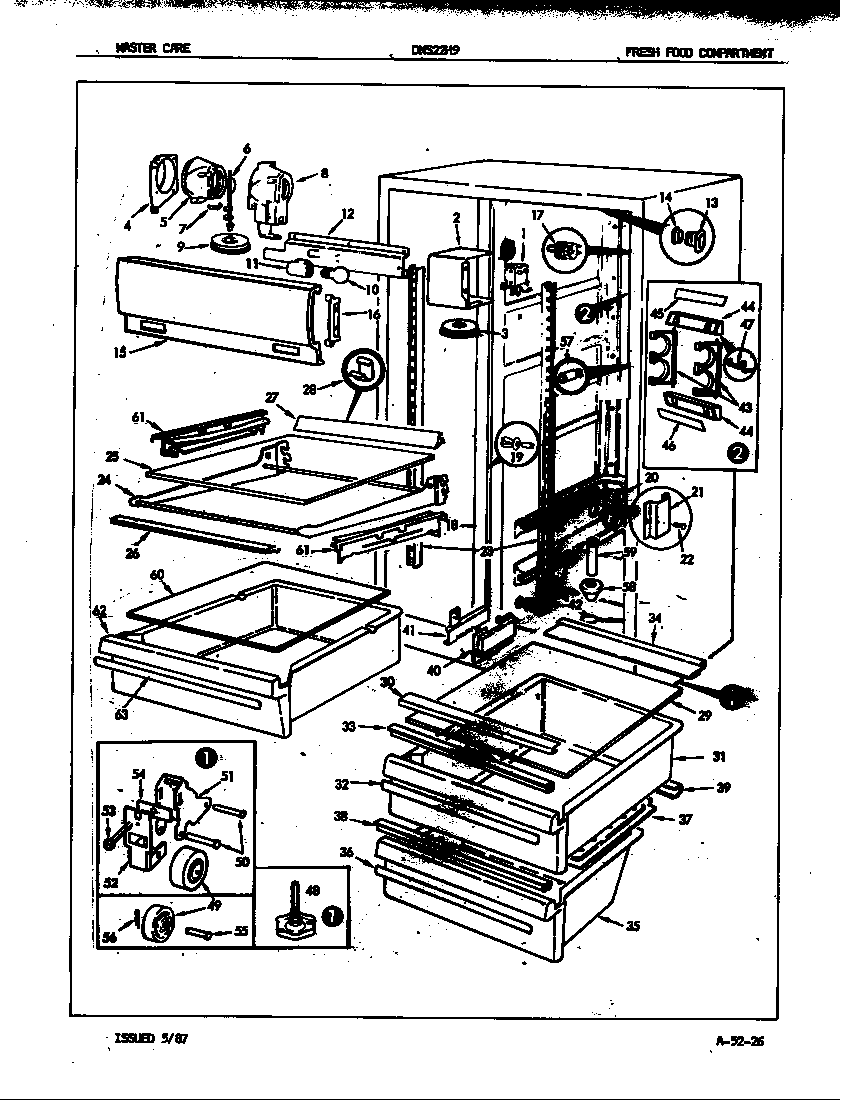Admiral DNS22H9A/7L45A fresh food compartment diagram
