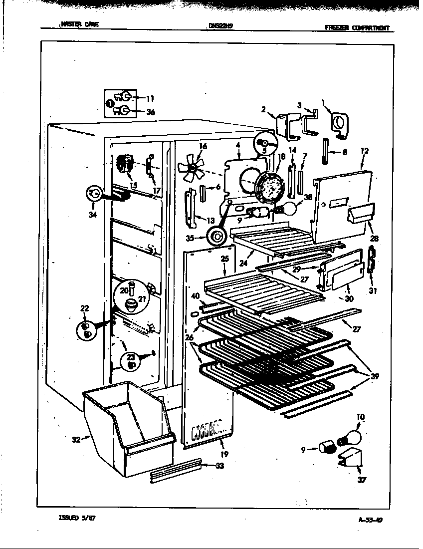 Admiral DNS22H9A/7L45A freezer compartment diagram
