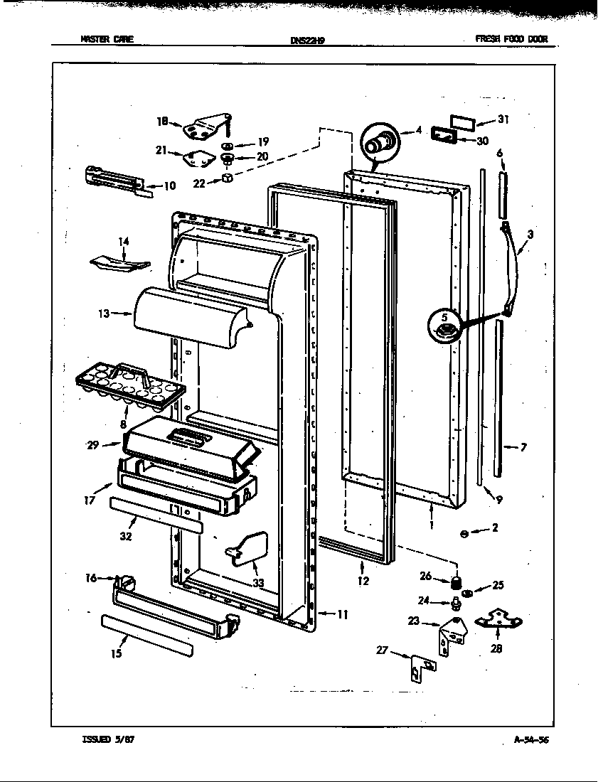 Admiral DNS22H9A/7L45A fresh food door diagram