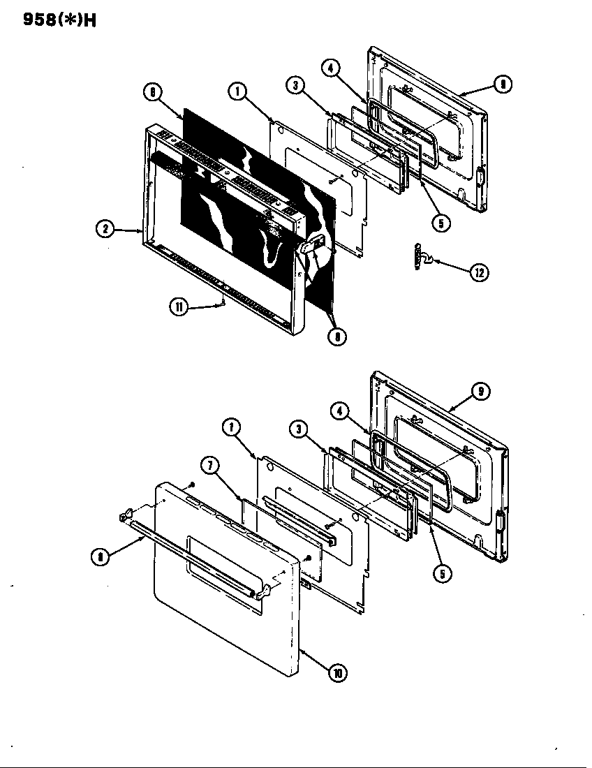 Admiral 958WH-CZW door diagram