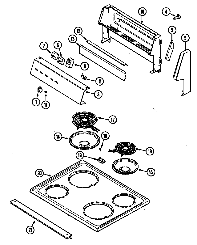Admiral A3510PPW control pnl/top assm (a3510) (a3510ppa) (a3510ppw) diagram