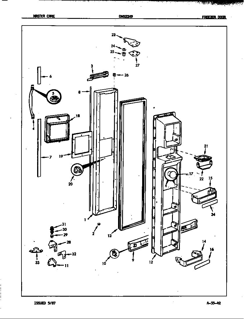 Admiral DNS22H9/8N57A freezer door diagram