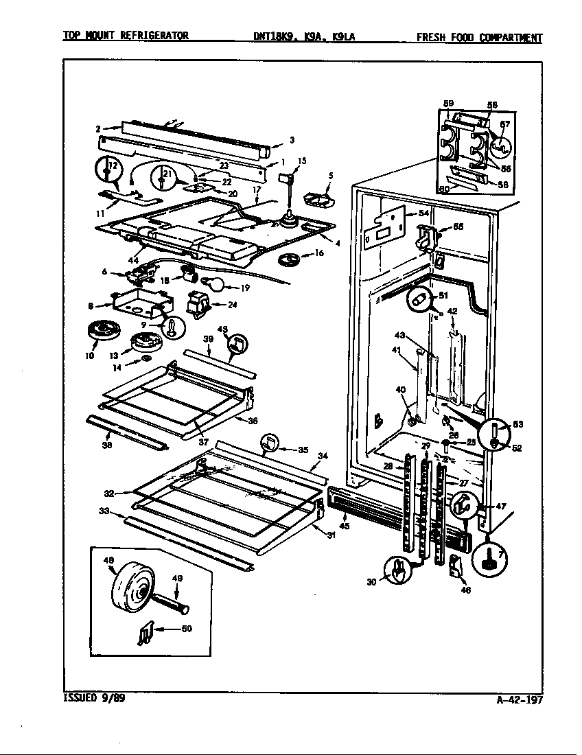 Admiral DNT18K9LA/9A14B fresh food compartment diagram