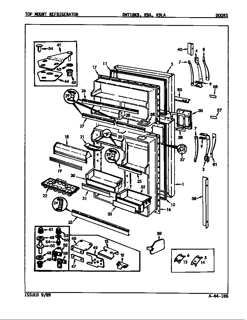 Admiral DNT18K9LA/9A14B doors diagram