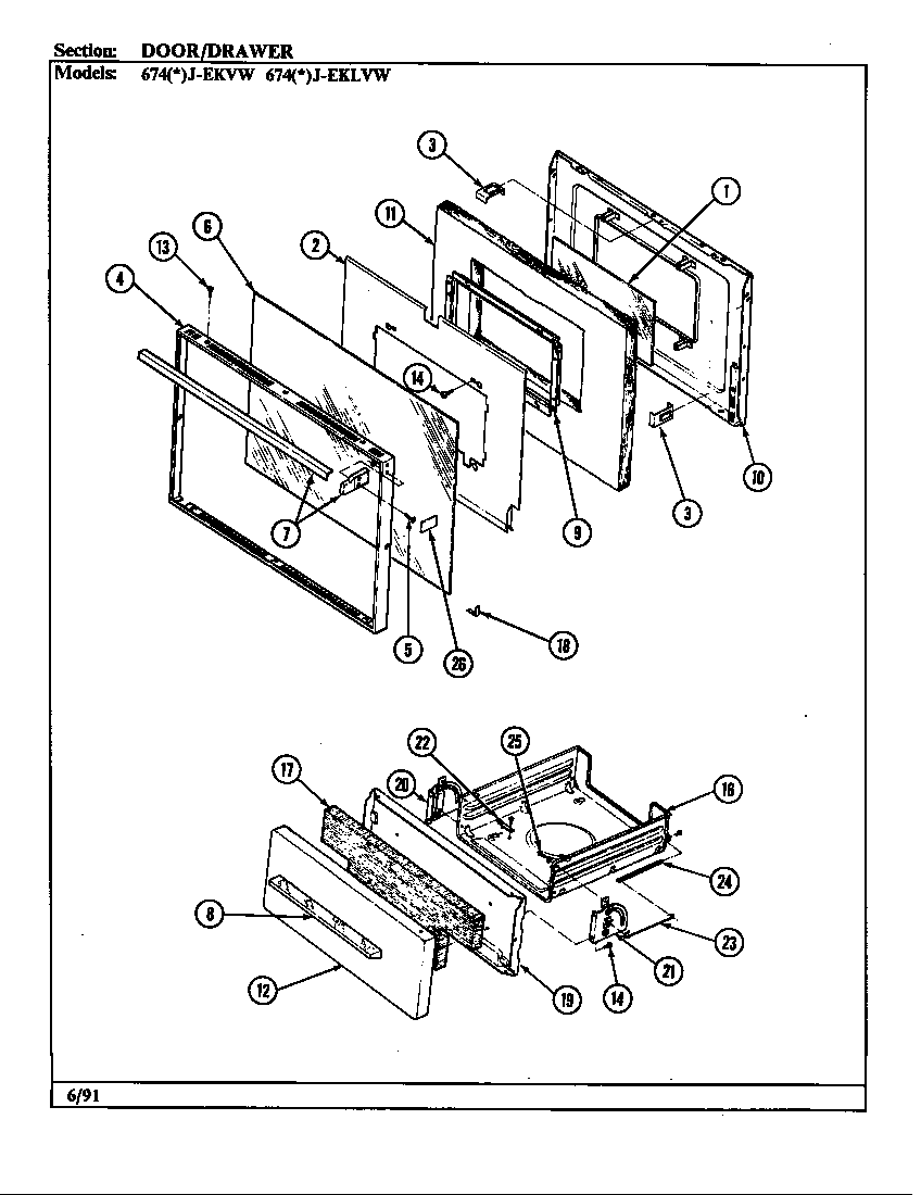 Admiral 674WJ-EKW control system diagram