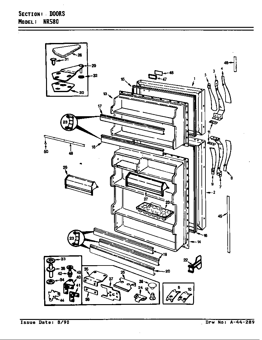 Admiral NR580H/AF56B doors diagram