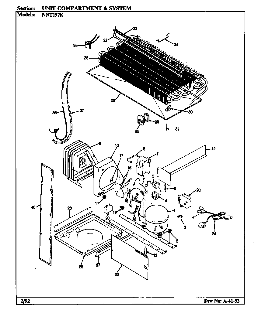 Maytag NNT197K-AC63B unit compartment & system diagram