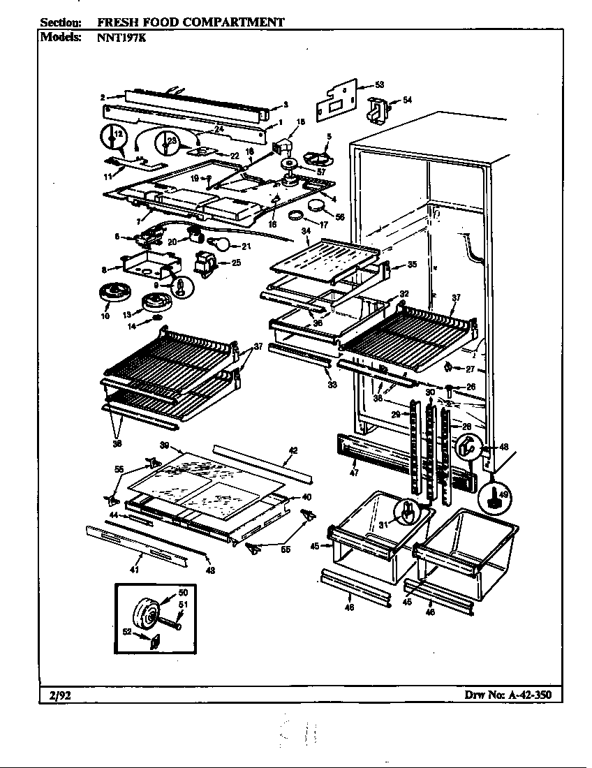 Maytag NNT197K-AC63B fresh food compartment diagram