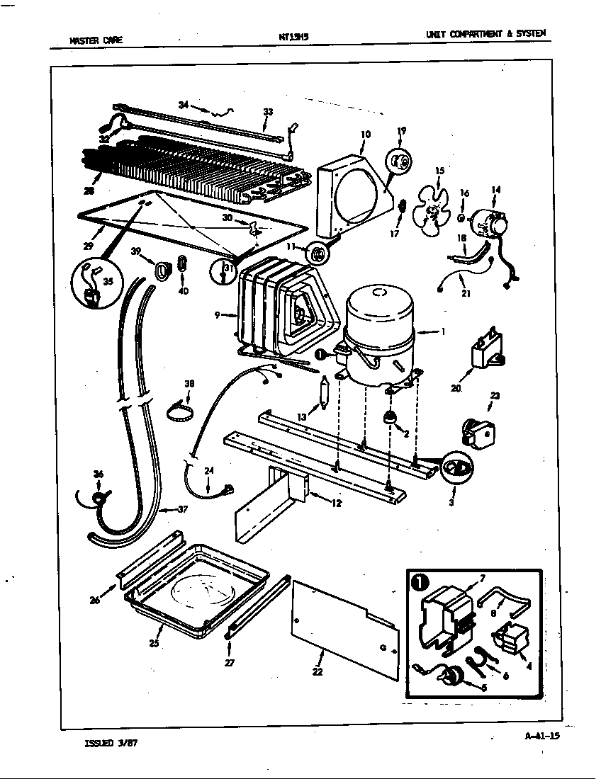 Admiral NT15H5A/7A49A unit compartment & system diagram