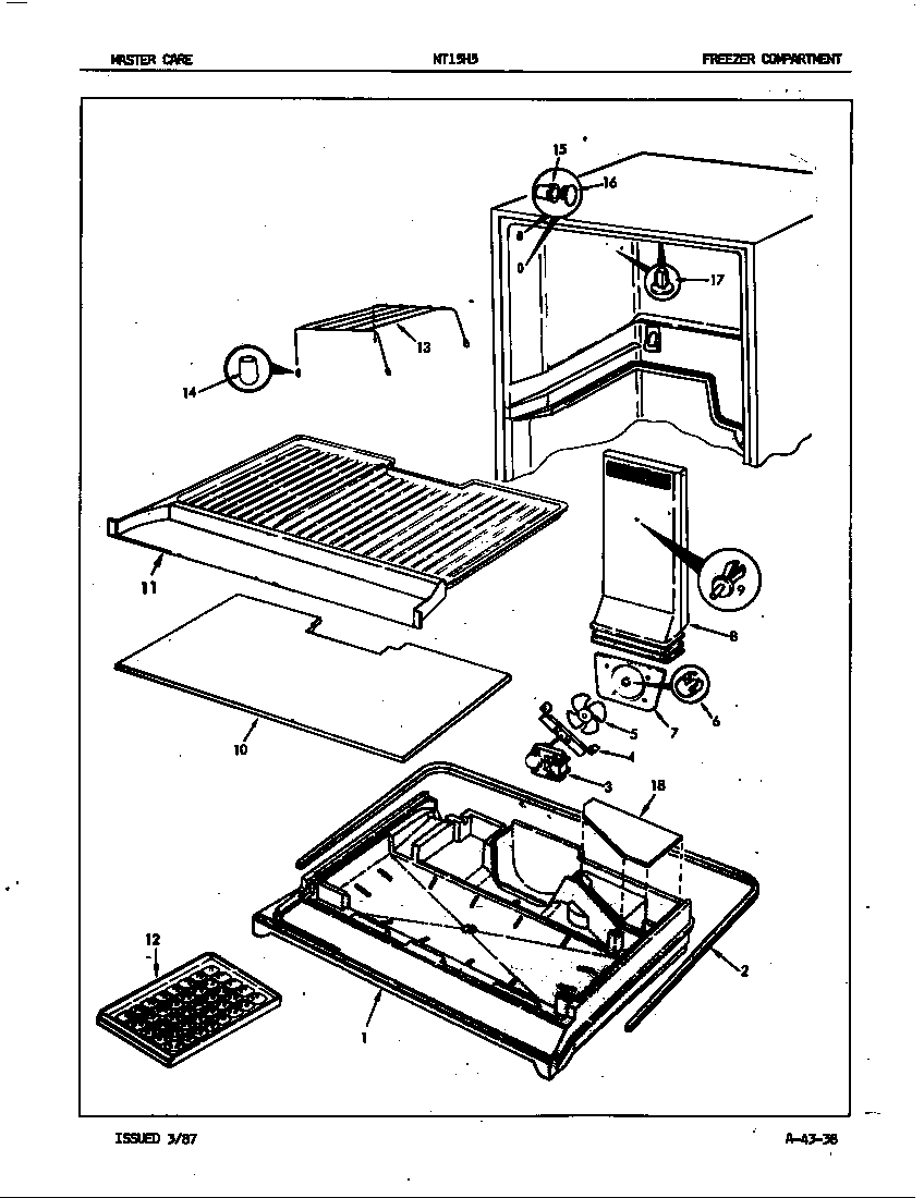 Admiral NT15H5A/7A49A freezer compartment diagram