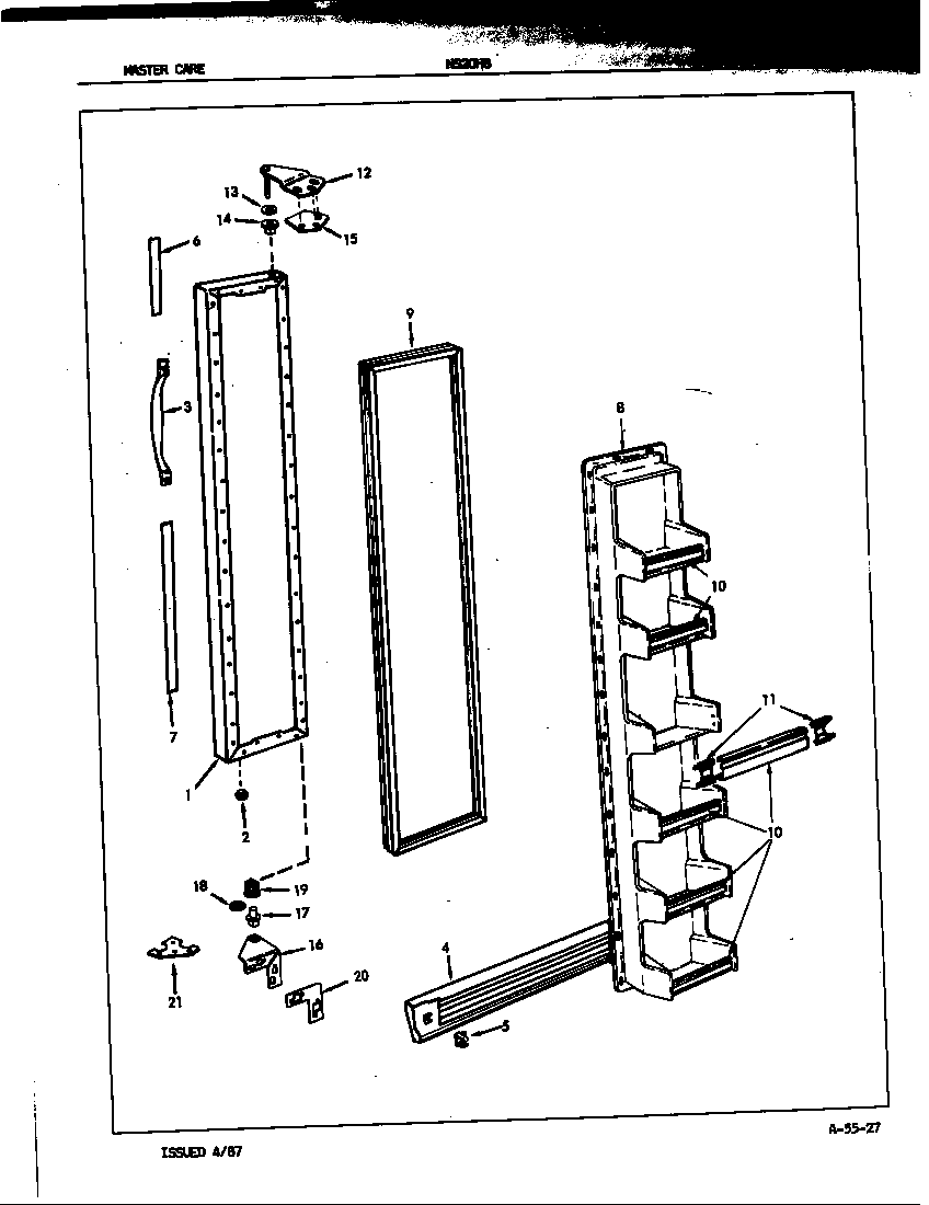 Admiral NS20H8/7L12A freezer door diagram