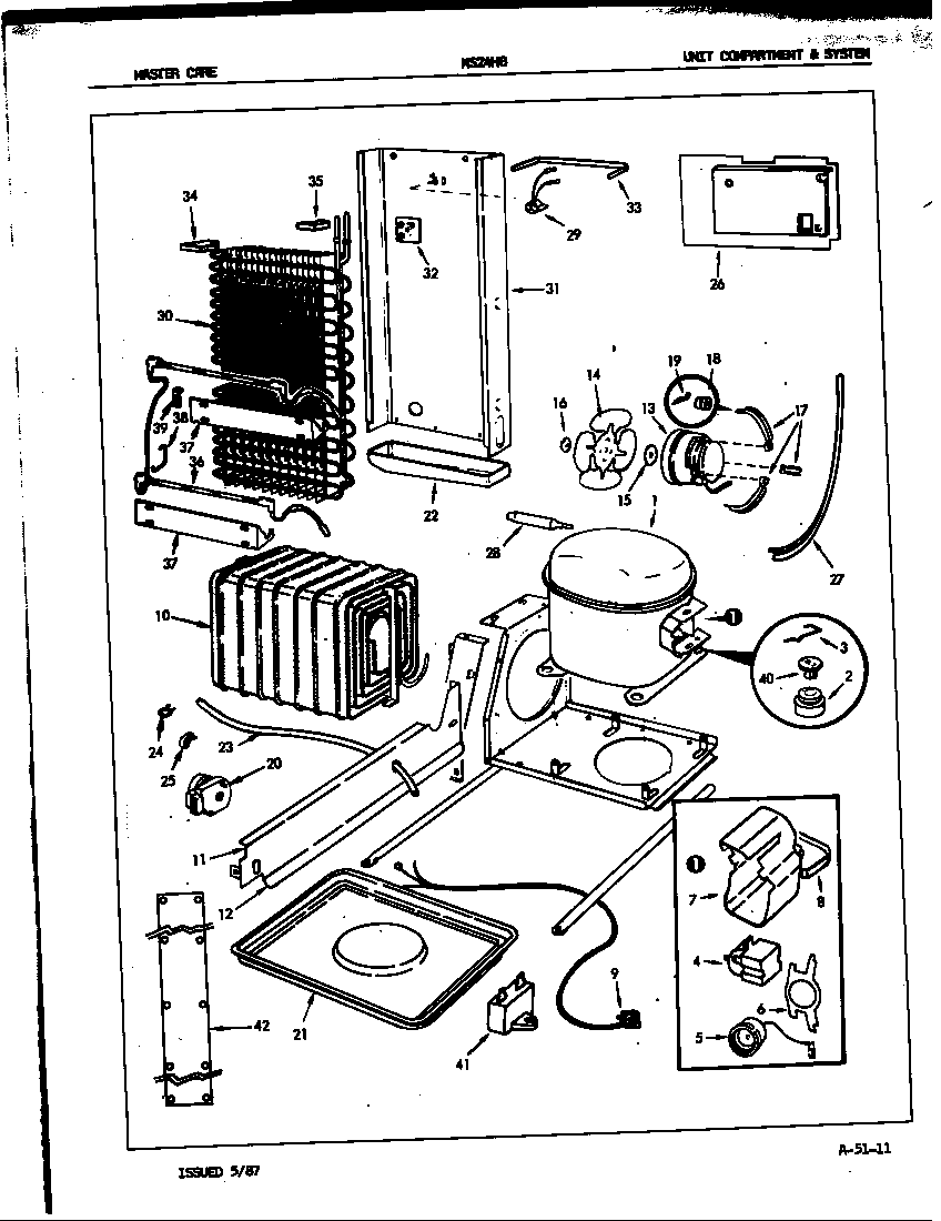 Admiral NS24H8/7L07A unit compartment & system diagram