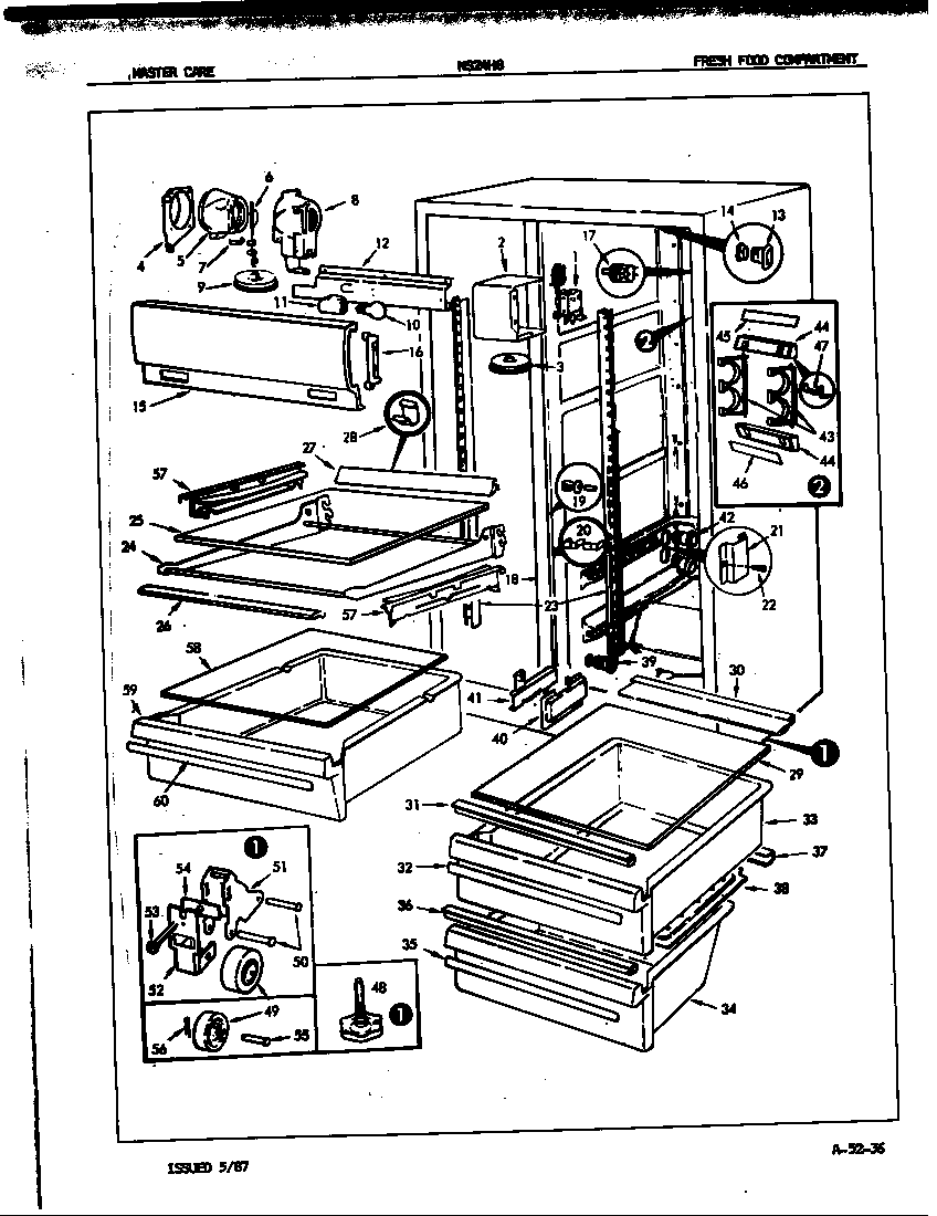 Admiral NS24H8/7L07A fresh food compartment diagram