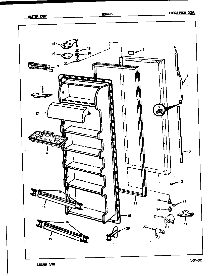 Admiral NS24H8/7L07A fresh food door diagram