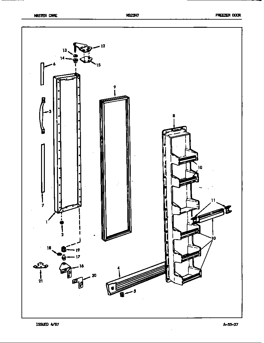 Admiral NS22H7H/7L15A freezer door diagram