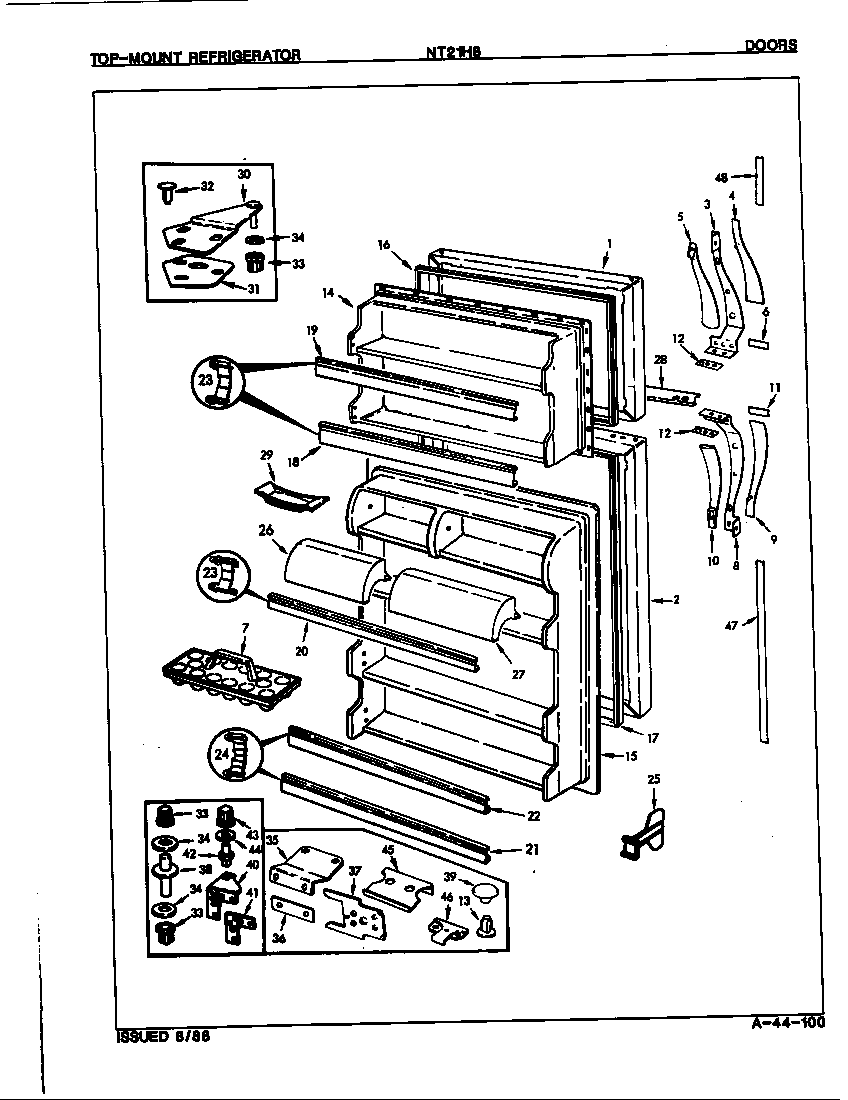 Admiral NT21H8/7A58A doors diagram