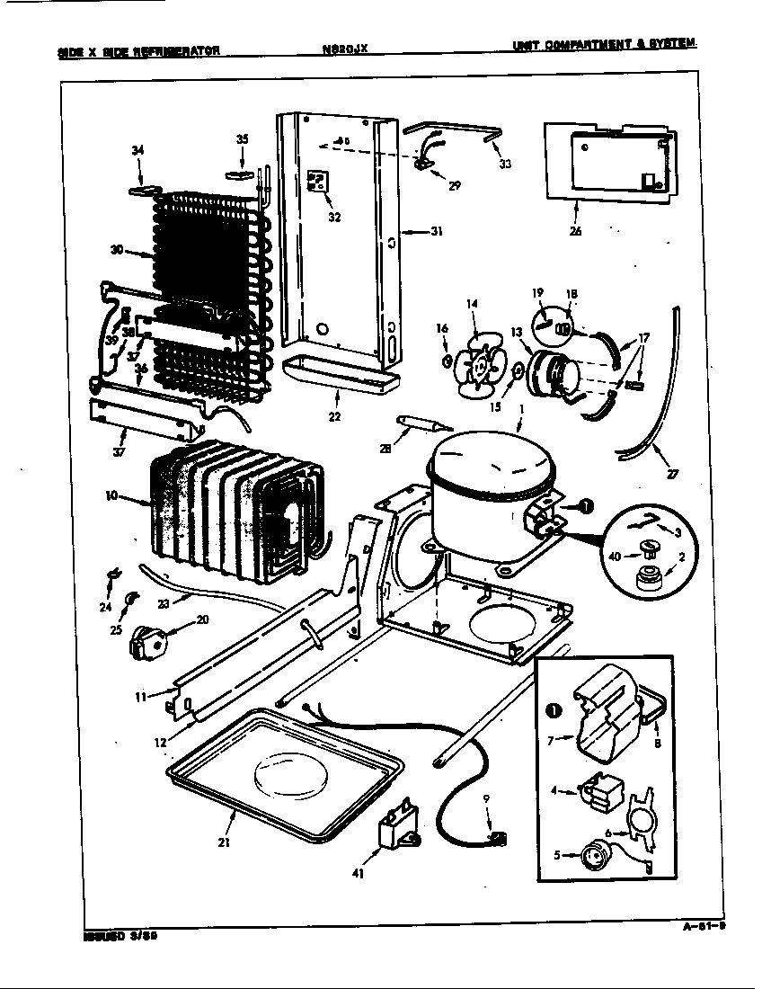 Admiral NS20JXA/8L21A unit compartment & system diagram