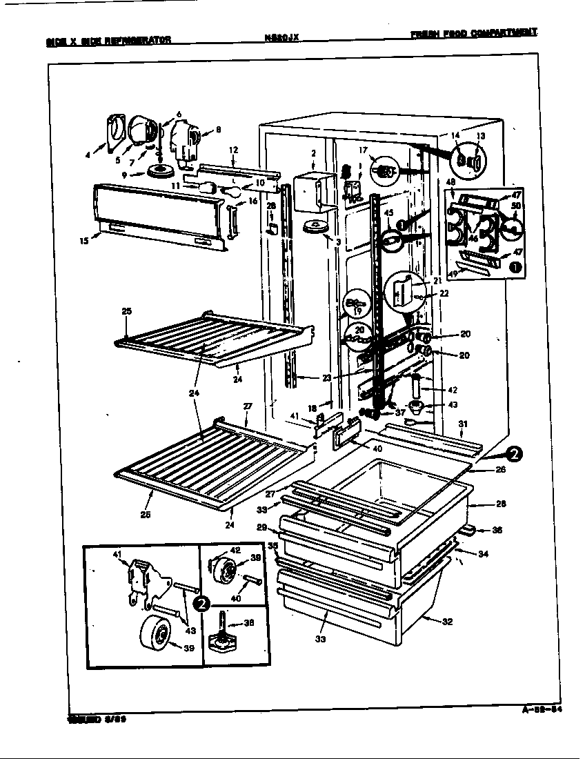 Admiral NS20JXA/8L21A fresh food compartment diagram