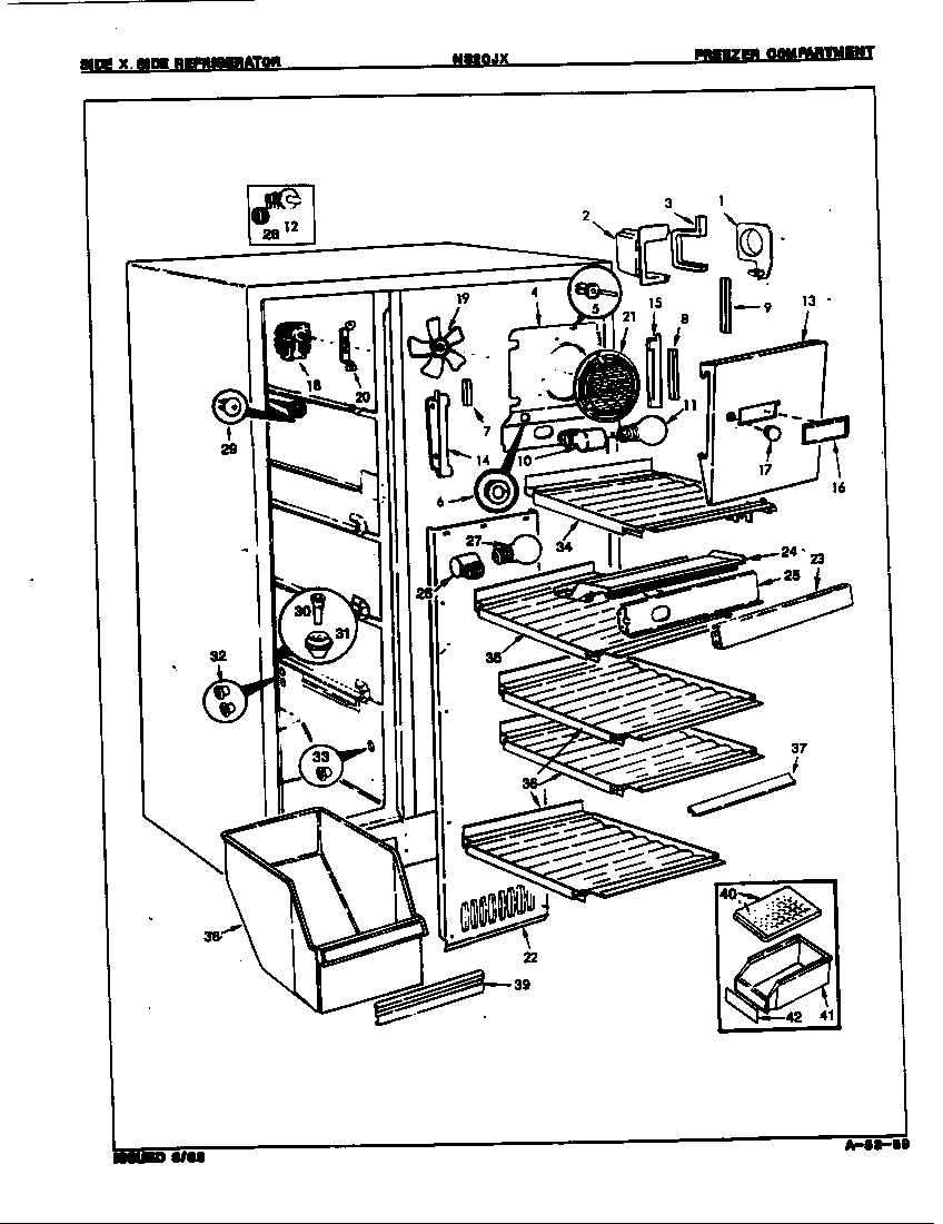 Admiral NS20JXA/8L21A freezer compartment diagram