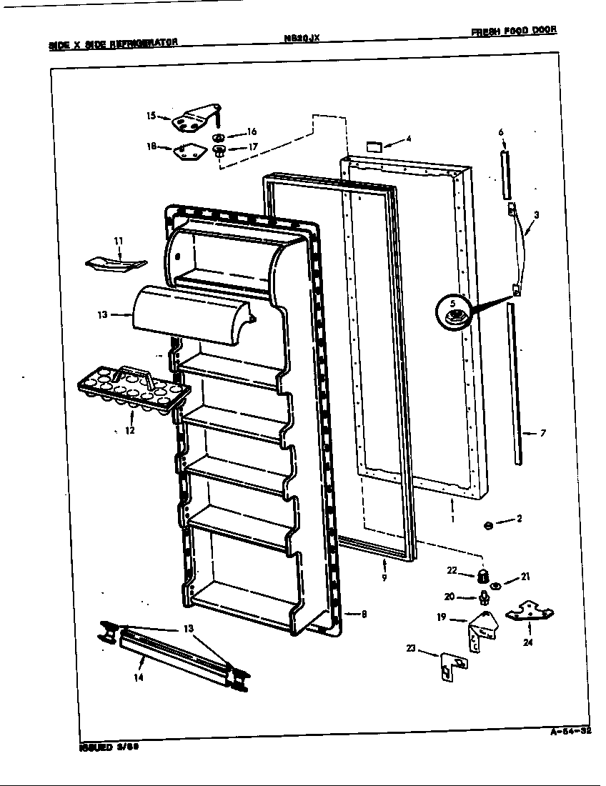 Admiral NS20JXA/8L21A fresh food door diagram