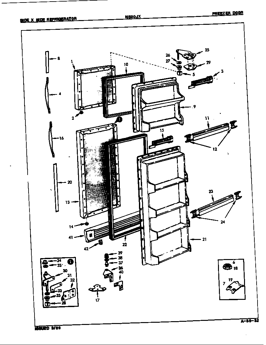 Admiral NS20JXA/8L21A freezer door diagram